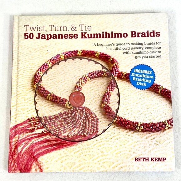 Twist Turn & Tie 50 Japanese Kumihimo Braids Guide Book With Braiding Disk - Picture 1 of 7